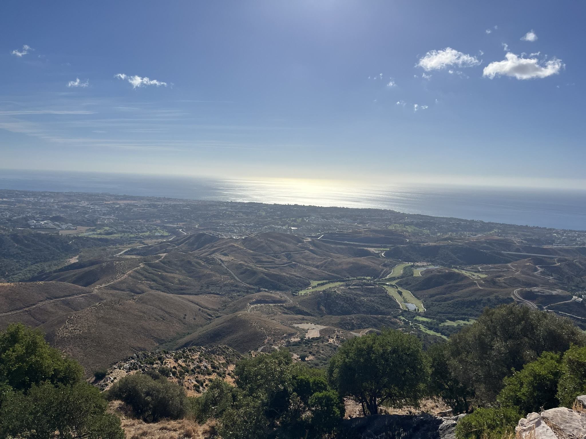 View across the Costa del Sol from the hills above Benahavís